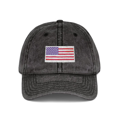 Embroidered Vintage Cap with USA Flag Design - TRV
