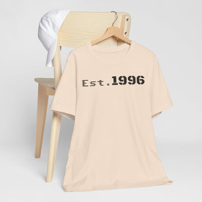 Established 1996 Unisex T-Shirt, Vintage Year Tee, Birth Year Gift, Casual Fashion, Personalized Graphic Tee - TRV