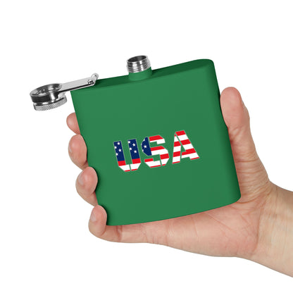 Patriotic Stainless Steel Flask | USA Flag Design | Perfect for Gifts, Tailgating, Camping, BBQs, and Celebrations