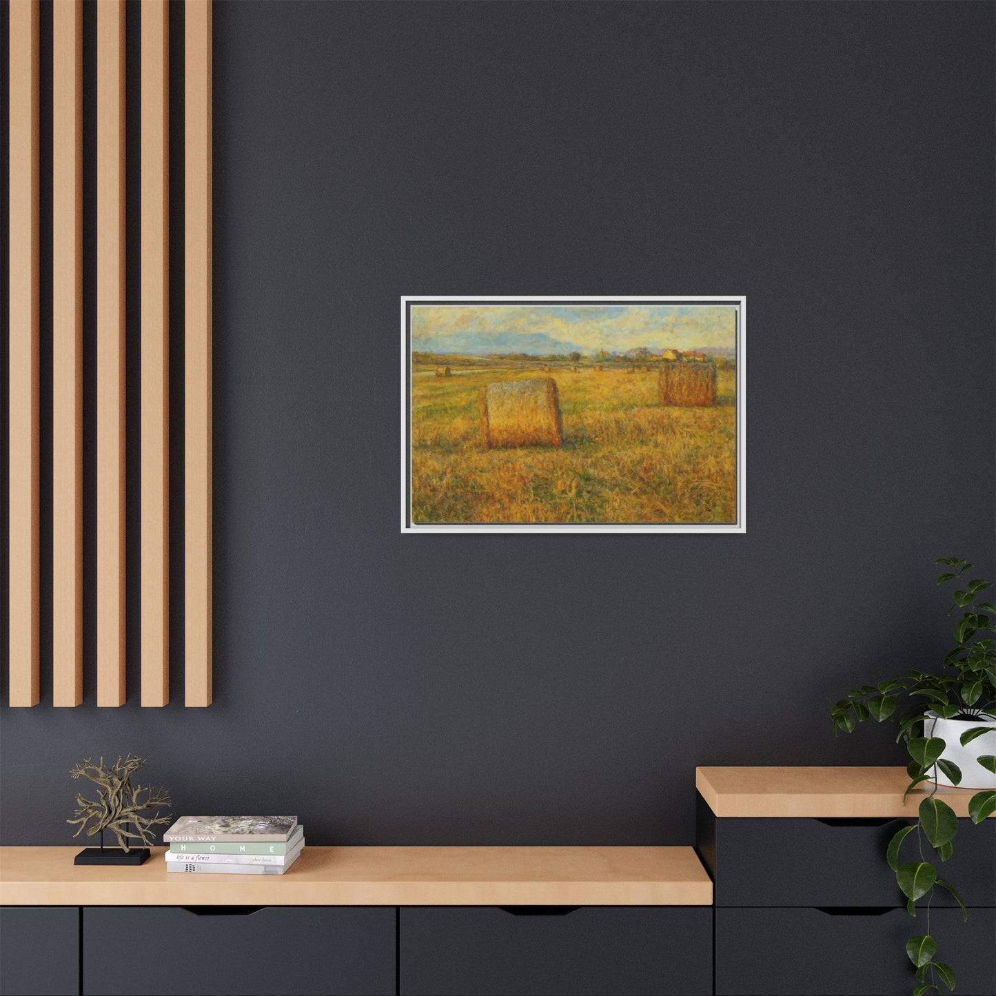 Framed Matte Canvas Wall Art - Rustic Farm Landscape, Country Decor, Home Gallery, Gift for Nature Lovers, Housewarming Decor - TRV