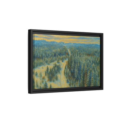 Framed Matte Canvas Art Print, Tranquil Forest Landscape, Home Decor for Nature Lovers, Wall Art for Living Room, Gift for Art Enthusiasts - TRV