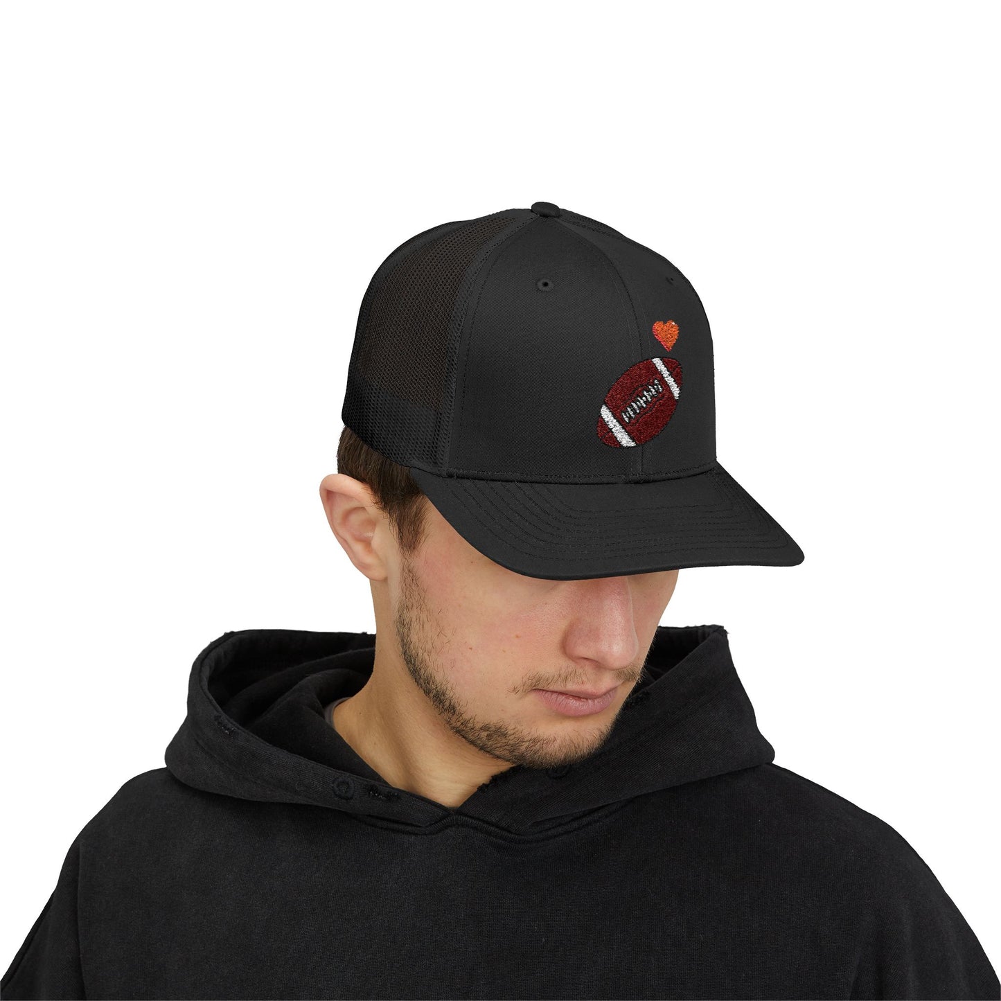Football Love Snapback Trucker Cap, Sports Hat, Gift for Sports Fans, Casual Wear, Outdoor Activities - TRV