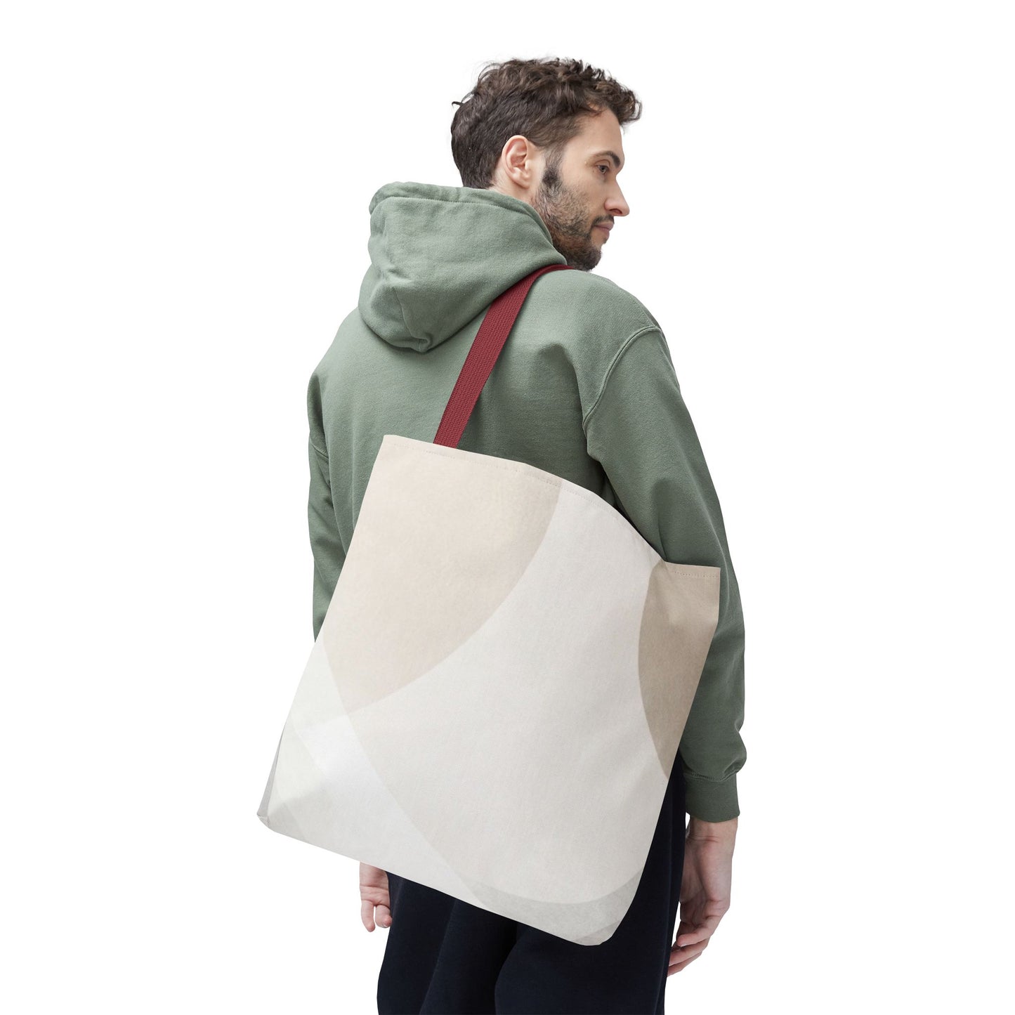 Neutral Abstract Geometric Tote Bag | Minimal Beige Shapes