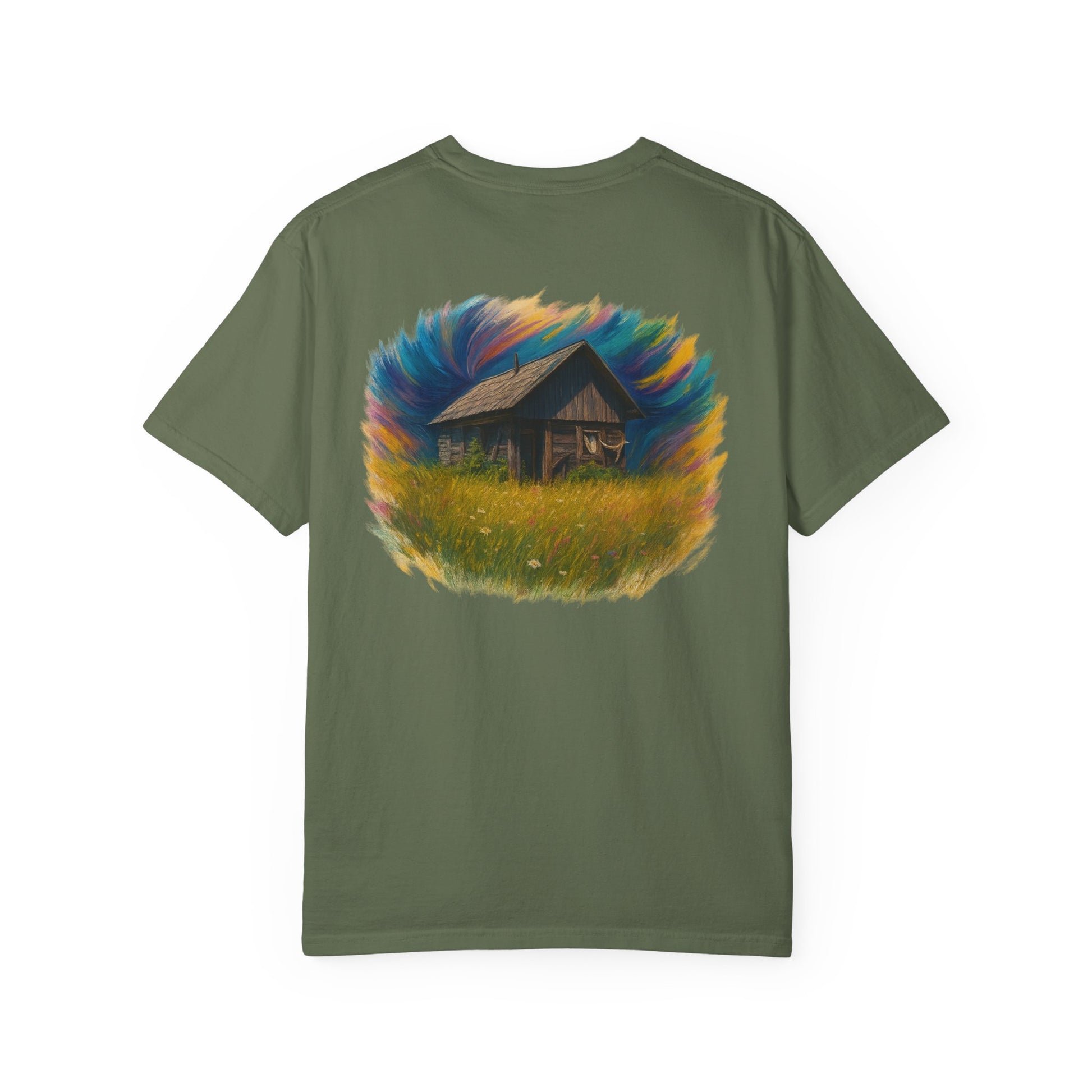 Rustic Landscape T-shirt | Relaxed Fit Tee, Casual Wear, Nature Lover Gift, Summer Outing Top, Eco-Friendly Apparel - TRV