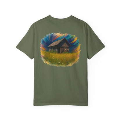 Rustic Landscape T-shirt | Relaxed Fit Tee, Casual Wear, Nature Lover Gift, Summer Outing Top, Eco-Friendly Apparel - TRV
