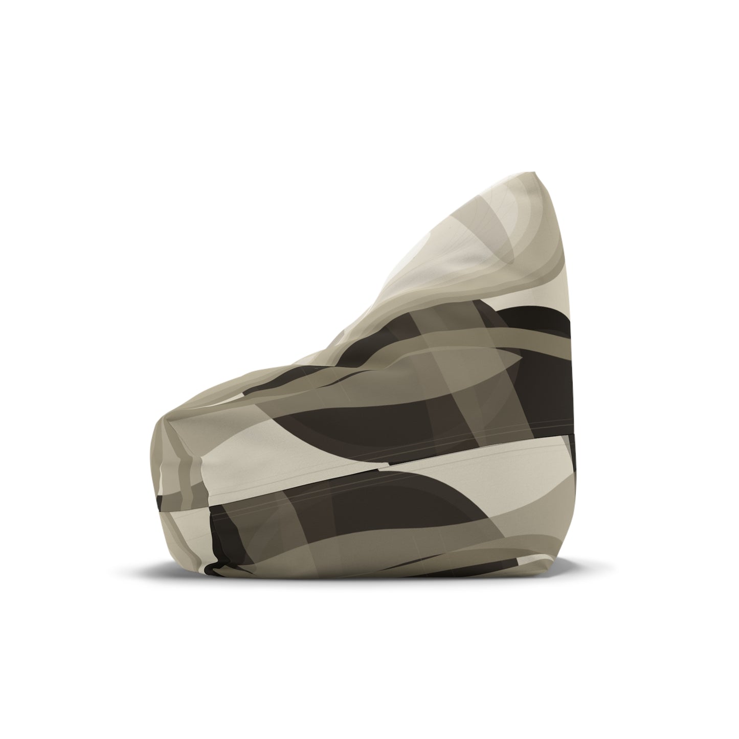 Abstract Neutral Swirl Bean Bag Cover — Modern Living Room Accent