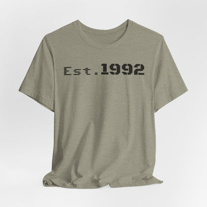 Est. 1992 Unisex Jersey Tee - Retro Birthday Gift, Casual Wear, Cool Vintage T-Shirt, Gift for Him, Gift for Her - TRV