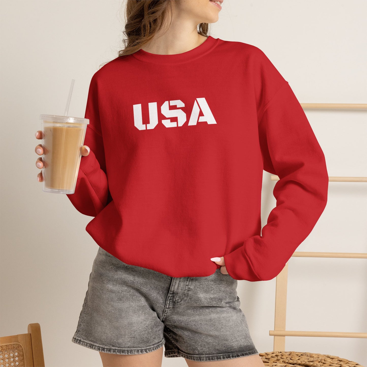Cozy USA Unisex Crewneck Sweatshirt | Perfect Layering Piece for Every Season | Great Gift for Him/Her | Trendy Style for Casual Outings
