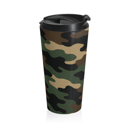 Military Camo Travel Mug, Coffee Tumbler, Outdoor Adventure Cup, Perfect for Camping, Hiking Gifts, Personalized Drinkware