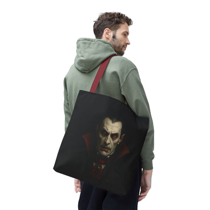 Vampire Haunted Tote Bag, Spooky Shopping Bag, Halloween Accessory, Gothic Style Handbag, Perfect for Halloween Parties, Unisex Tote - TRV