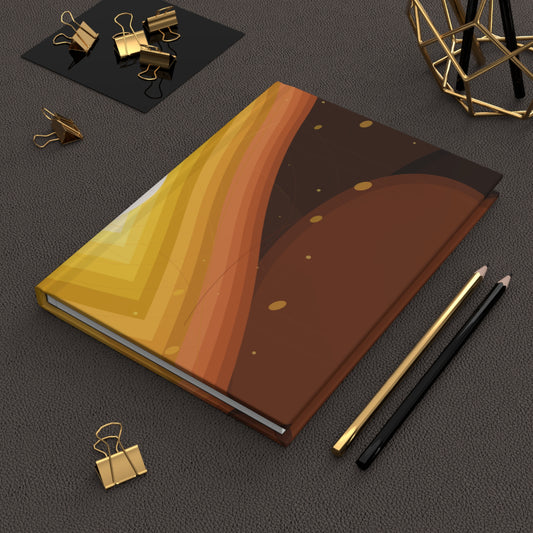 Abstract Sunset Waves Hardcover Journal | Geometric Retro Layers