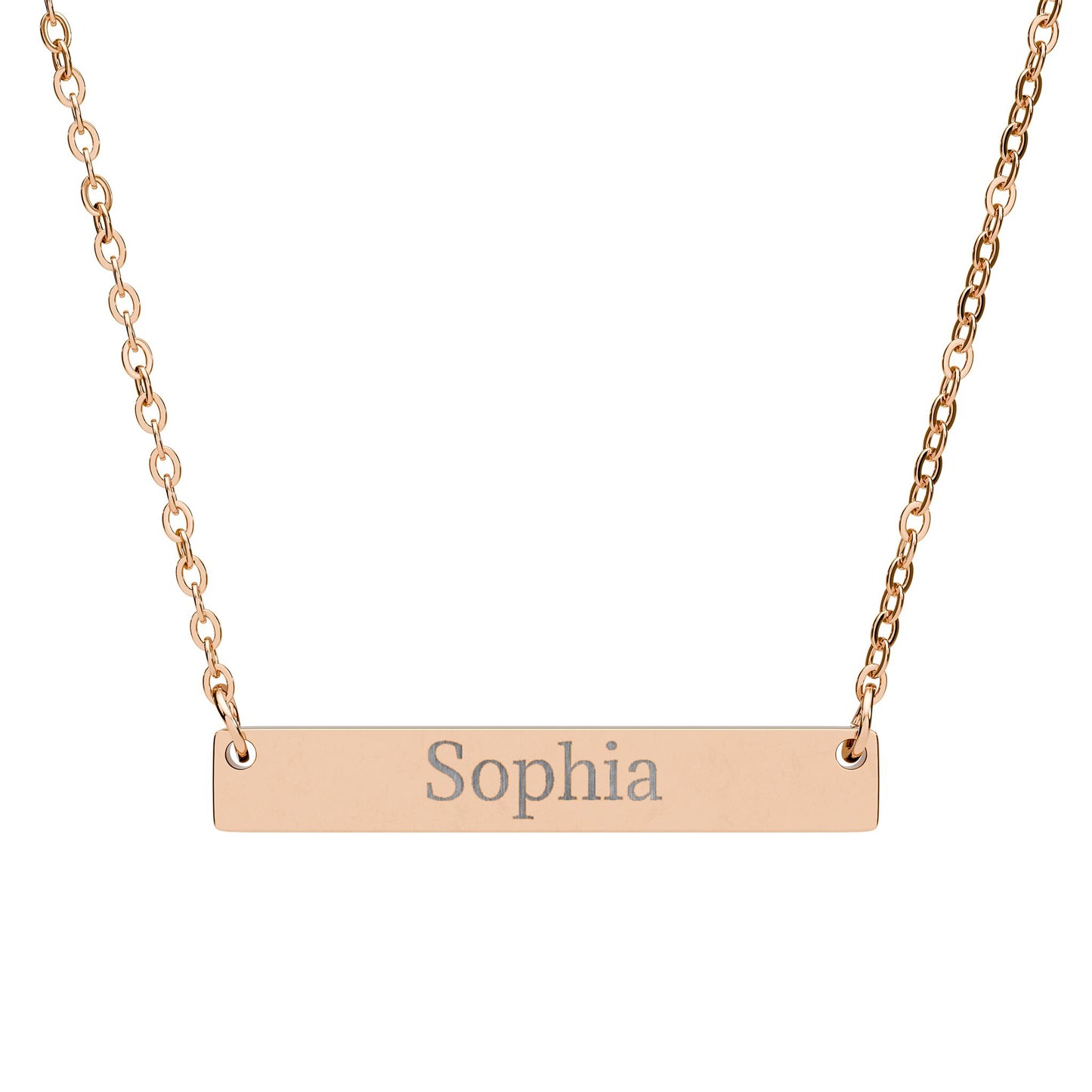 Engraved Name Bar Necklace, Horizontal Bar Necklace | Personalized Jewelry - TRV