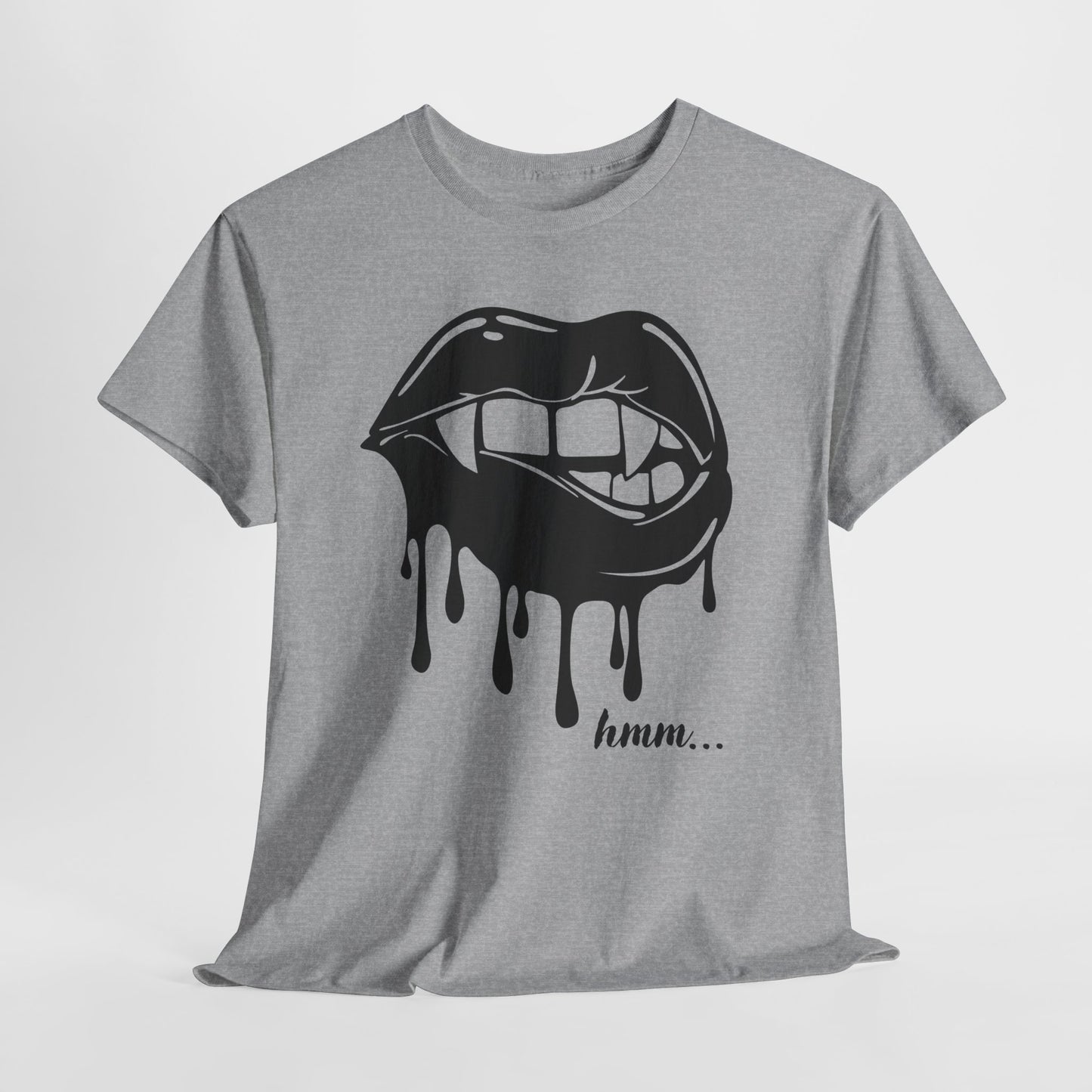 Edgy Graphic Tee - Dripping Lips Design - Unisex Heavy Cotton Tee