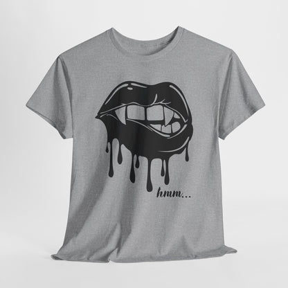 Edgy Graphic Tee - Dripping Lips Design - Unisex Heavy Cotton Tee