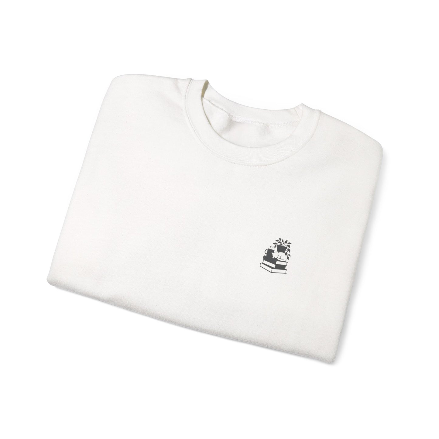 Stack of Books with Mug and Plant Sweatshirt | Cozy Reading Crewneck