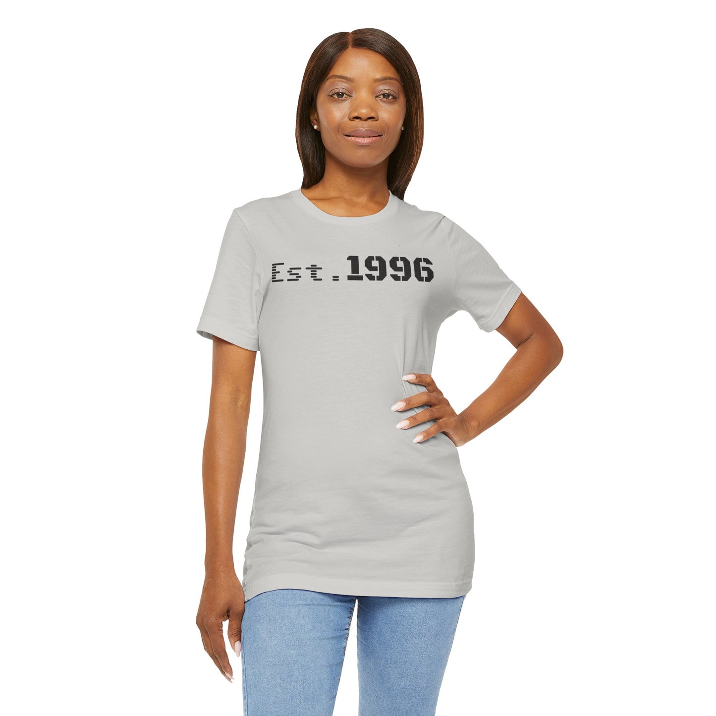Unisex Jersey Tee - 'Est. 1996' Graphic Shirt, Birthday Gift, Casual Wear, Vintage Style, Retro Fashion, Gift for Him/Her - TRV