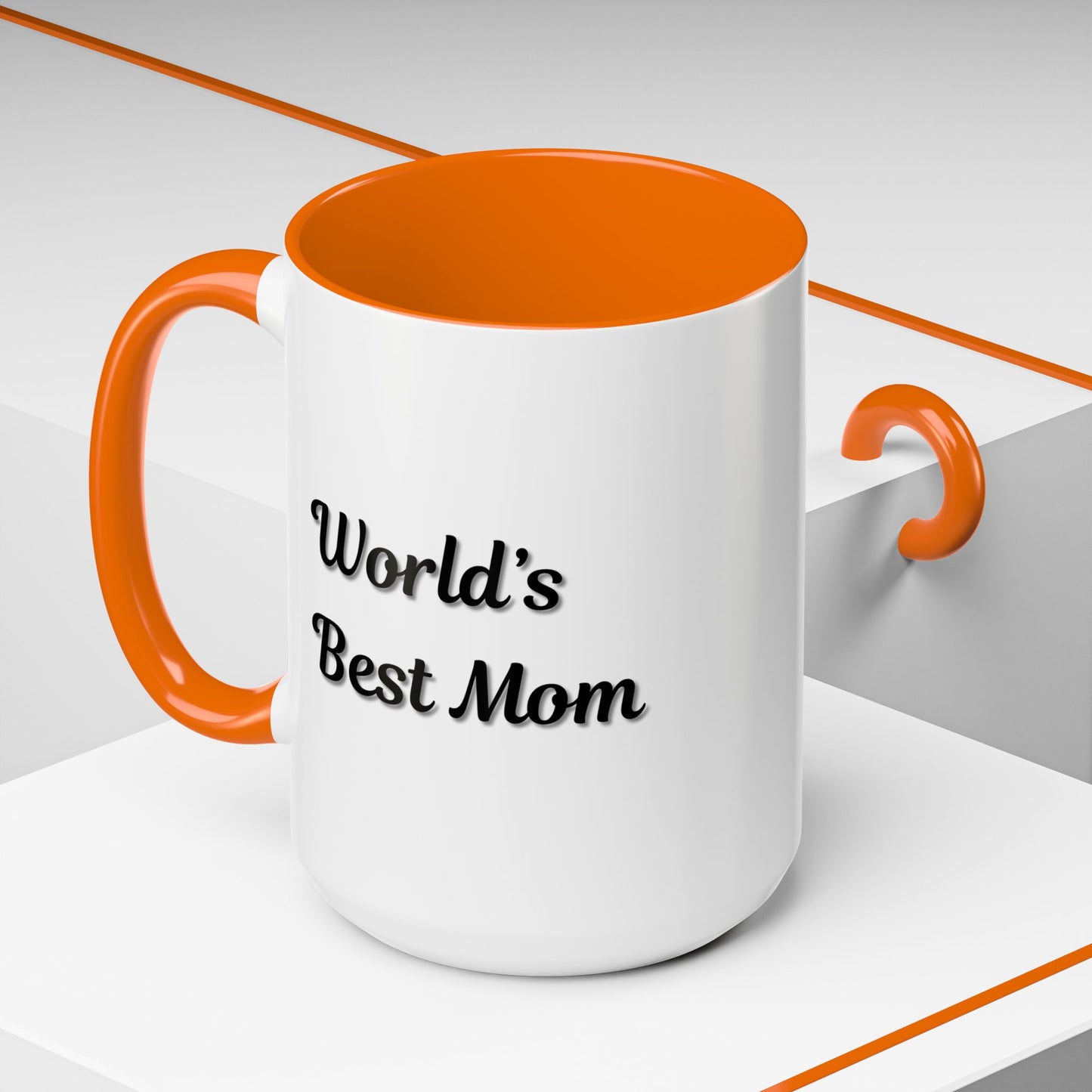 World's Best Mom Accent Coffee Mug - 11oz & 15oz - Perfect Gift for Mother's Day