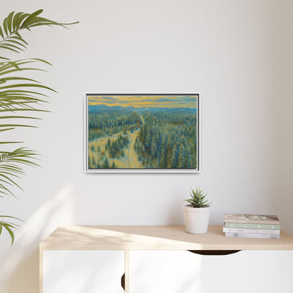 Framed Matte Canvas Art Print, Tranquil Forest Landscape, Home Decor for Nature Lovers, Wall Art for Living Room, Gift for Art Enthusiasts - TRV