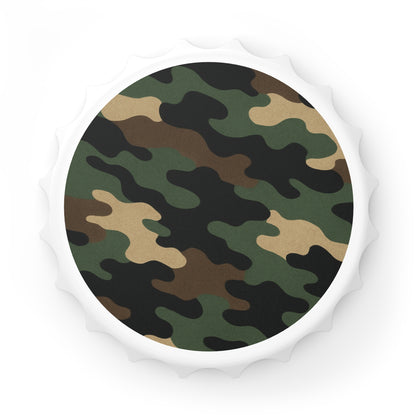 Camo Bottle Opener | Unique Gift for Him, Beer Accessories, Army Themed, Outdoor Party Favor, Home Bar Decor - TRV