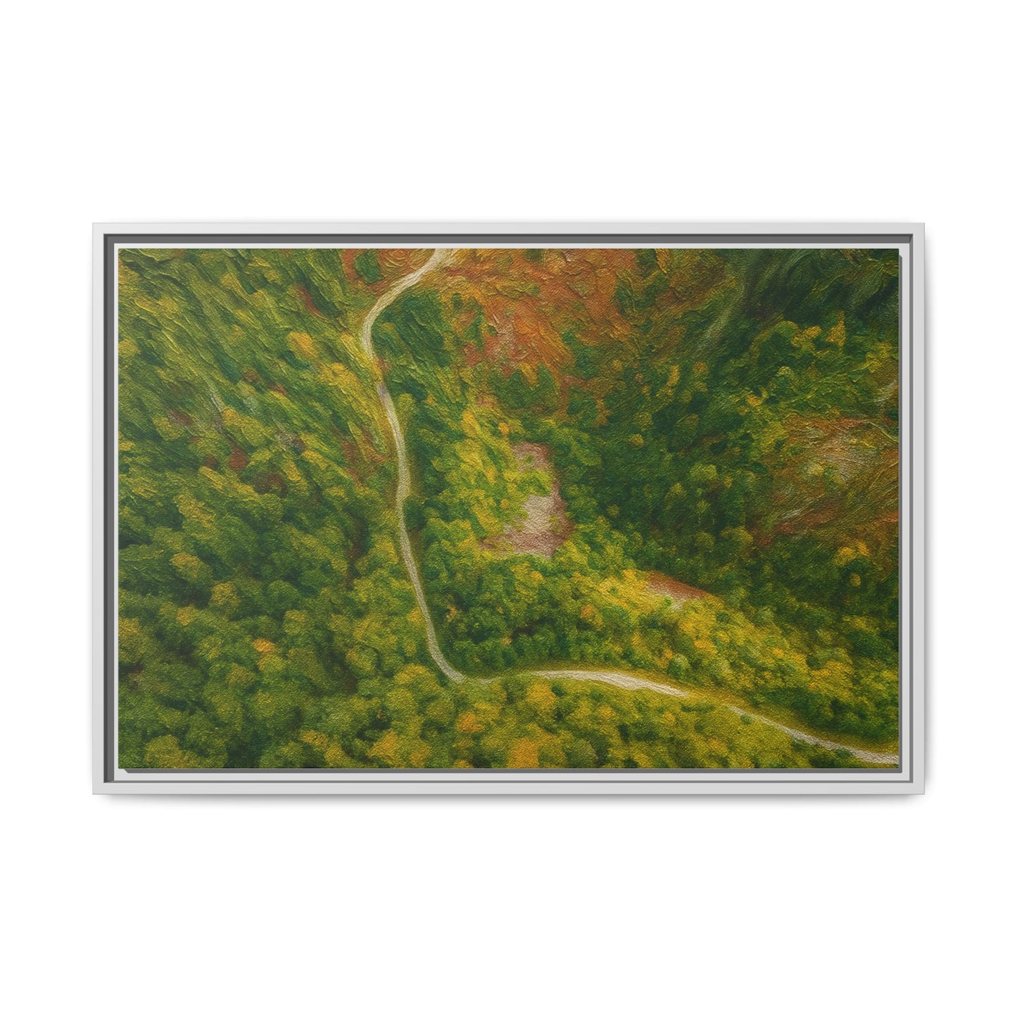 Framed Nature Canvas Art Print, Vibrant Forest Wall Decor, Abstract Landscape Artwork, Home Decoration, Gift for Nature Lovers - TRV