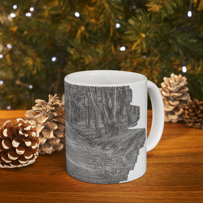Nature-Inspired Abstract Ceramic Mug | Forest Path Design | Cozy Gift for Coffee Lovers | Home Decor | Nature Lover's Mug - TRV