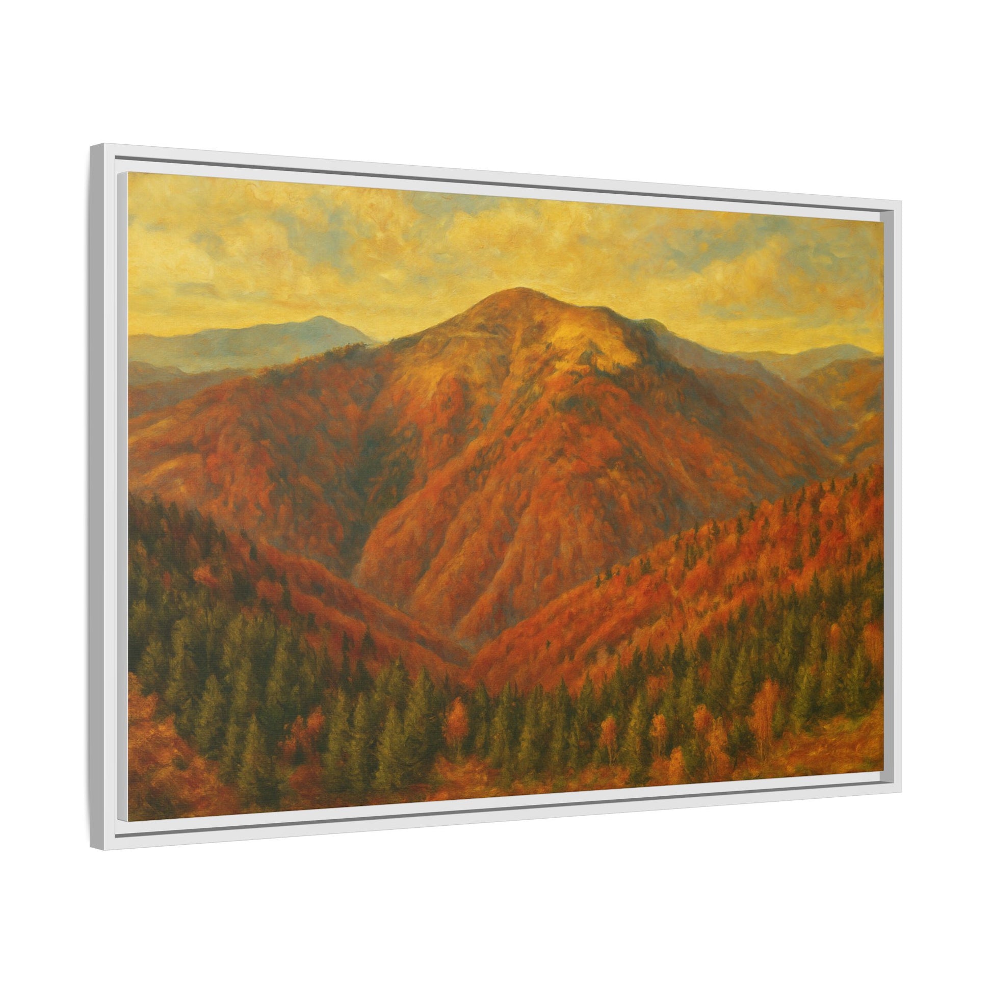 Autumn Landscape Wall Art, Cozy Home Decor, Nature Print, Framed Canvas, Fall Decorations, Gift Idea for Art Lovers - TRV