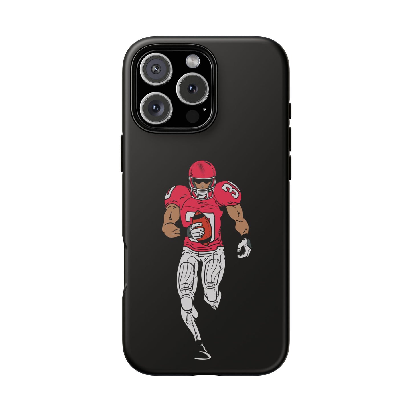 Football Player Tough Phone Case – Protective Black Sports iPhone Case