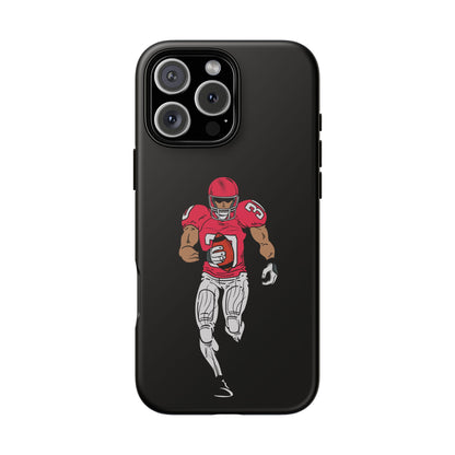 Football Player Tough Phone Case – Protective Black Sports iPhone Case