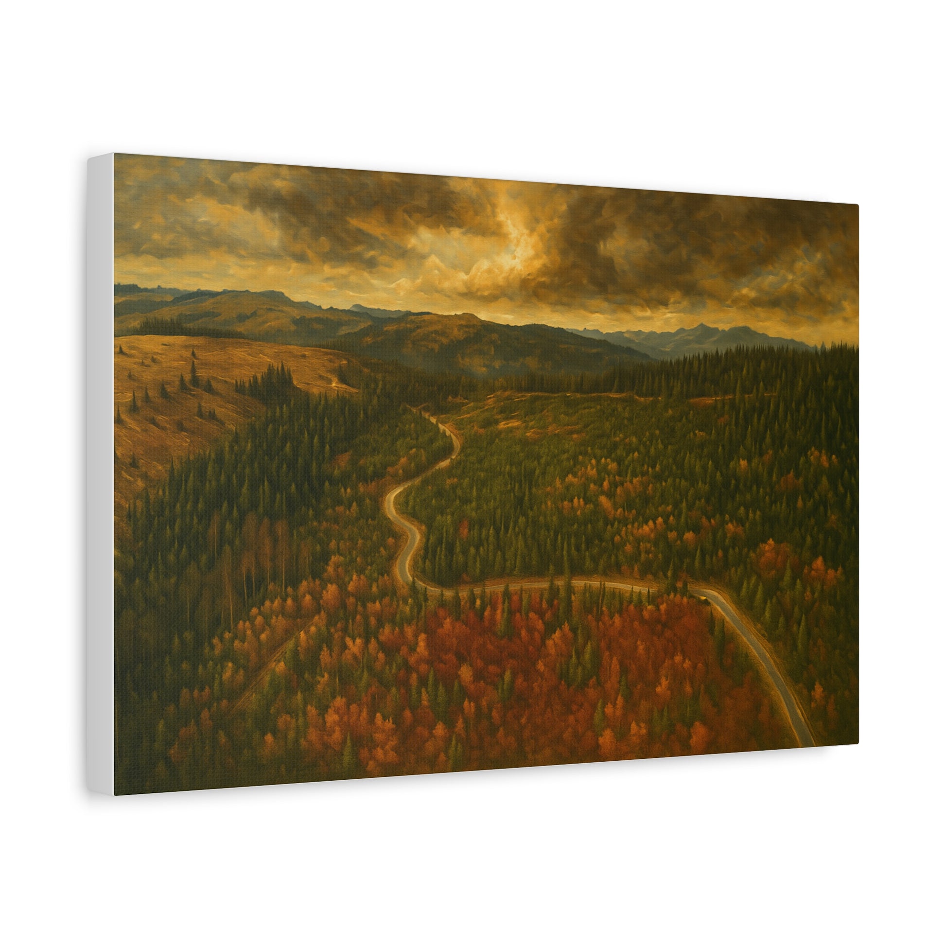 Stretched Canvas Art, Scenic Landscape Wall Decor, Nature Painting for Home, Rustic Room Accent, Gift for Nature Lovers - TRV
