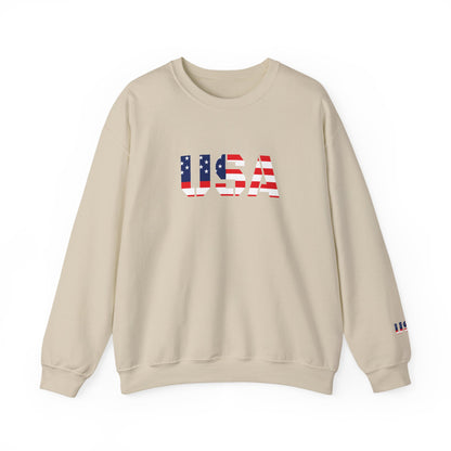 USA Flag Unisex Crewneck Sweatshirt, Cozy Apparel, Casual Wear, Independence Day Gift, Americana Style
