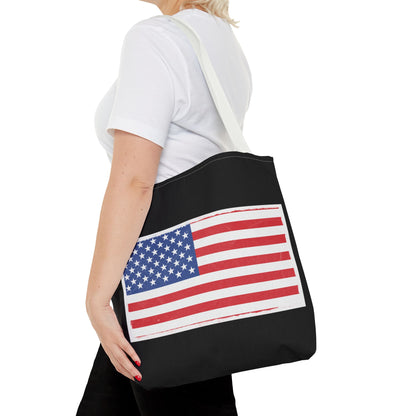 Patriotic Tote Bag, American Flag Carryall, Beach Bag, Reusable Shopping Tote, Independence Day Gift - TRV