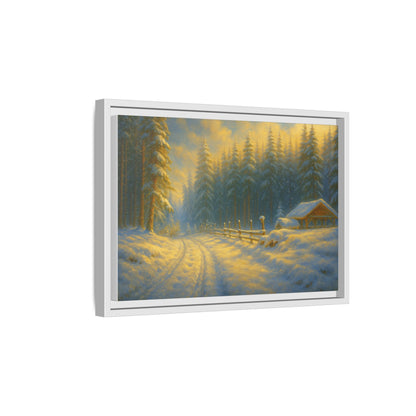 Wall Art Print, Winter Cabin Decor, Nature Scene, Holiday Gift, Cabin Vibes, Christmas Decoration, Matte Canvas, Framed - TRV