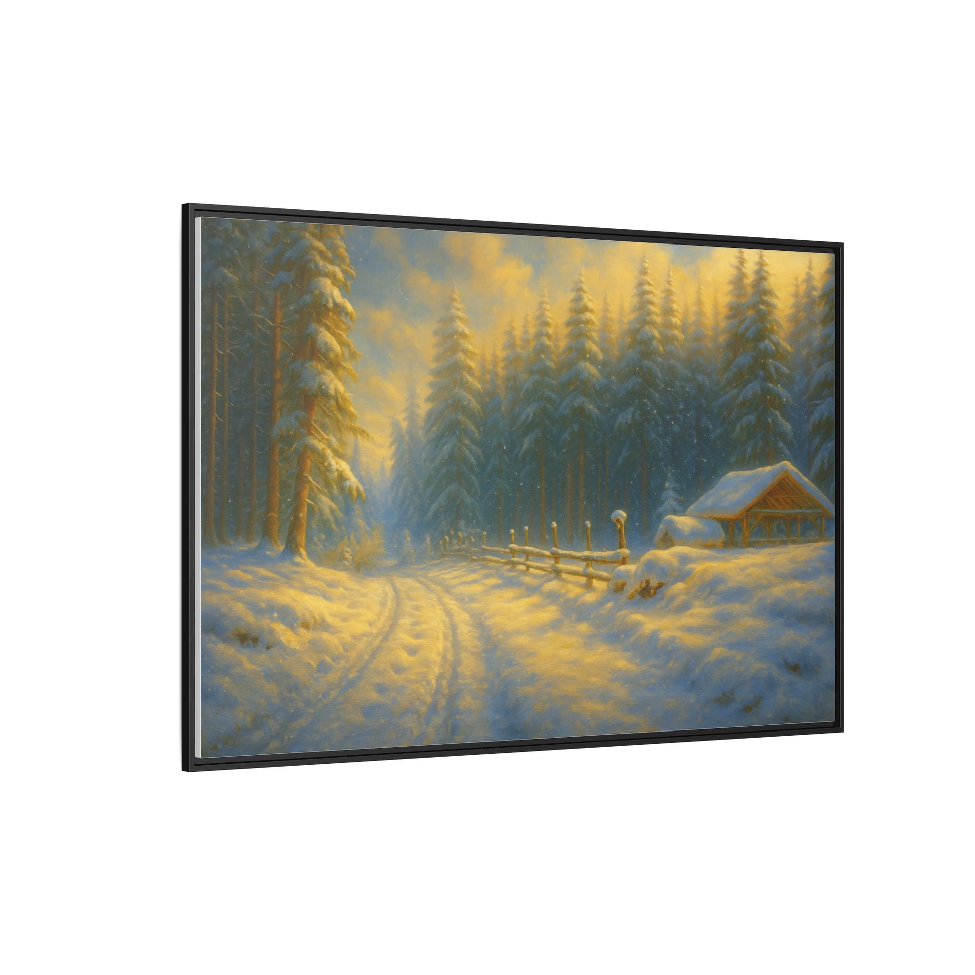 Wall Art Print, Winter Cabin Decor, Nature Scene, Holiday Gift, Cabin Vibes, Christmas Decoration, Matte Canvas, Framed - TRV