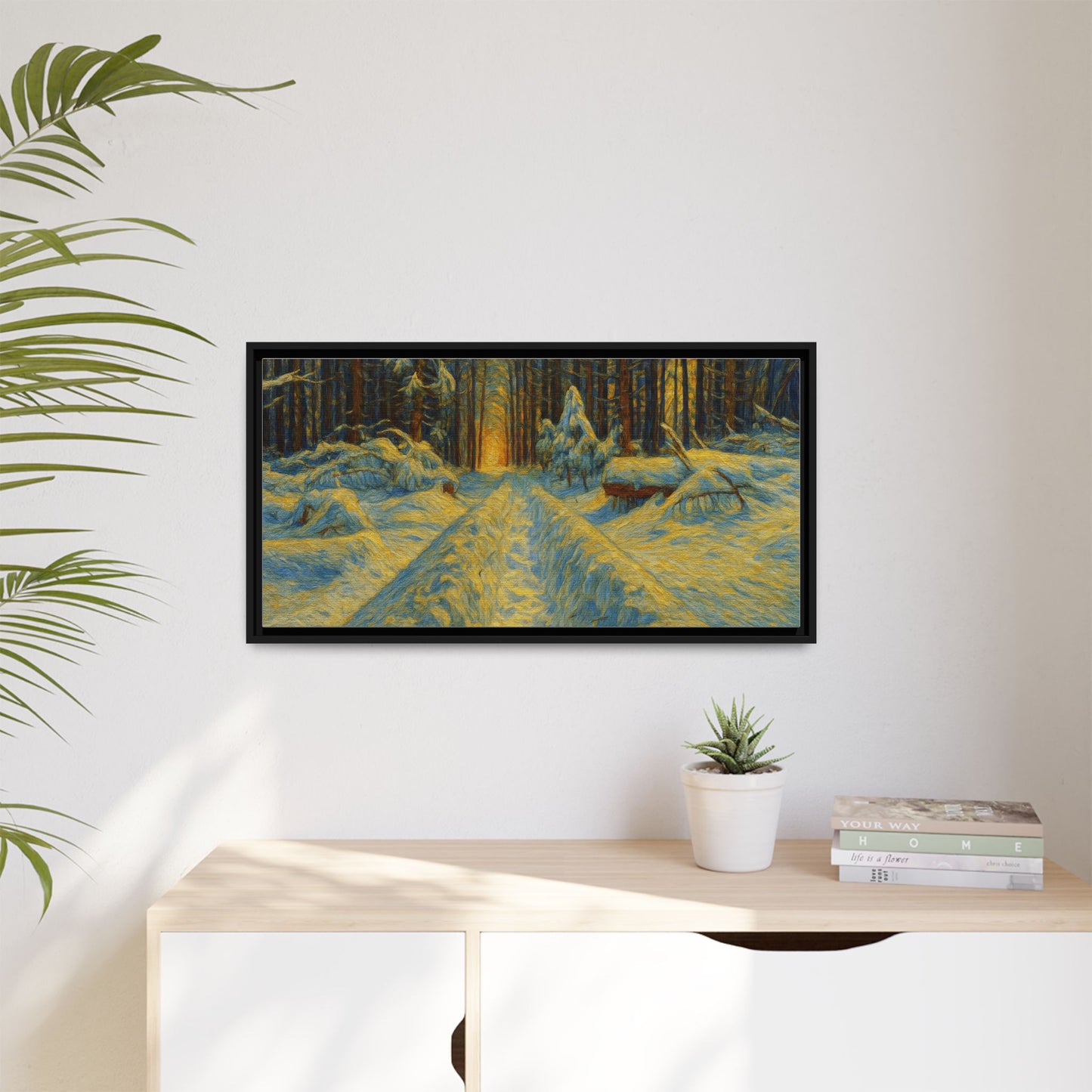Canvas Art, Winter Landscape Wall Decor, Nature Lovers Gift, Seasonal Decor, Holiday Wall Art, Cozy Home Decoration, Framed Matte Canvas - TRV