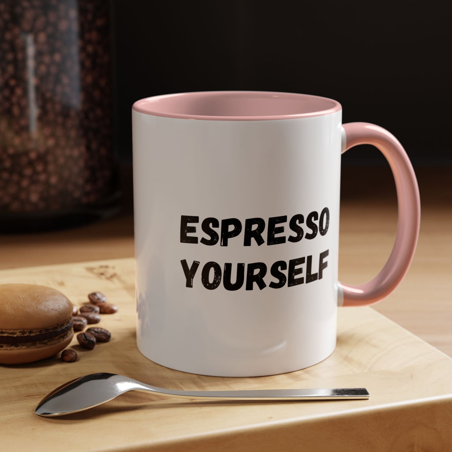 Espresso Yourself Coffee Mug - Fun Black Accented Mug for Coffee Lovers, Great Gift for Birthdays, Christmas, and Housewarming