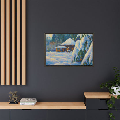 Canvas Art, Winter Scene Home Decor, Seasonal Gift for Art Lovers, Holidays Wall Art, Framed Painting, Matte Print - TRV