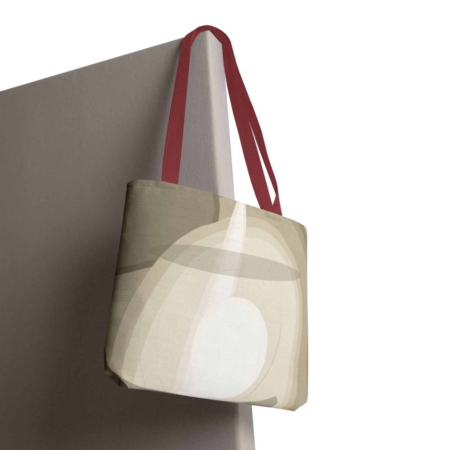Neutral Abstract Light Beam Tote Bag | Minimalist Geometric Pattern