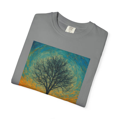 Nature-Themed Unisex Garment-Dyed T-Shirt - Tree Design, Bohemian Tee, Nature Lover Gift, Eco-Friendly Fashion, Casual Wear - TRV