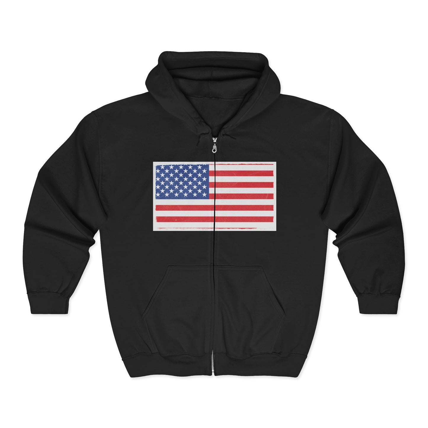 American Flag Graphic Full Zip Hoodie | Unisex Sweatshirt for Patriotic Holidays, Fourth of July, Independence Day, Gifts, Casual Wear