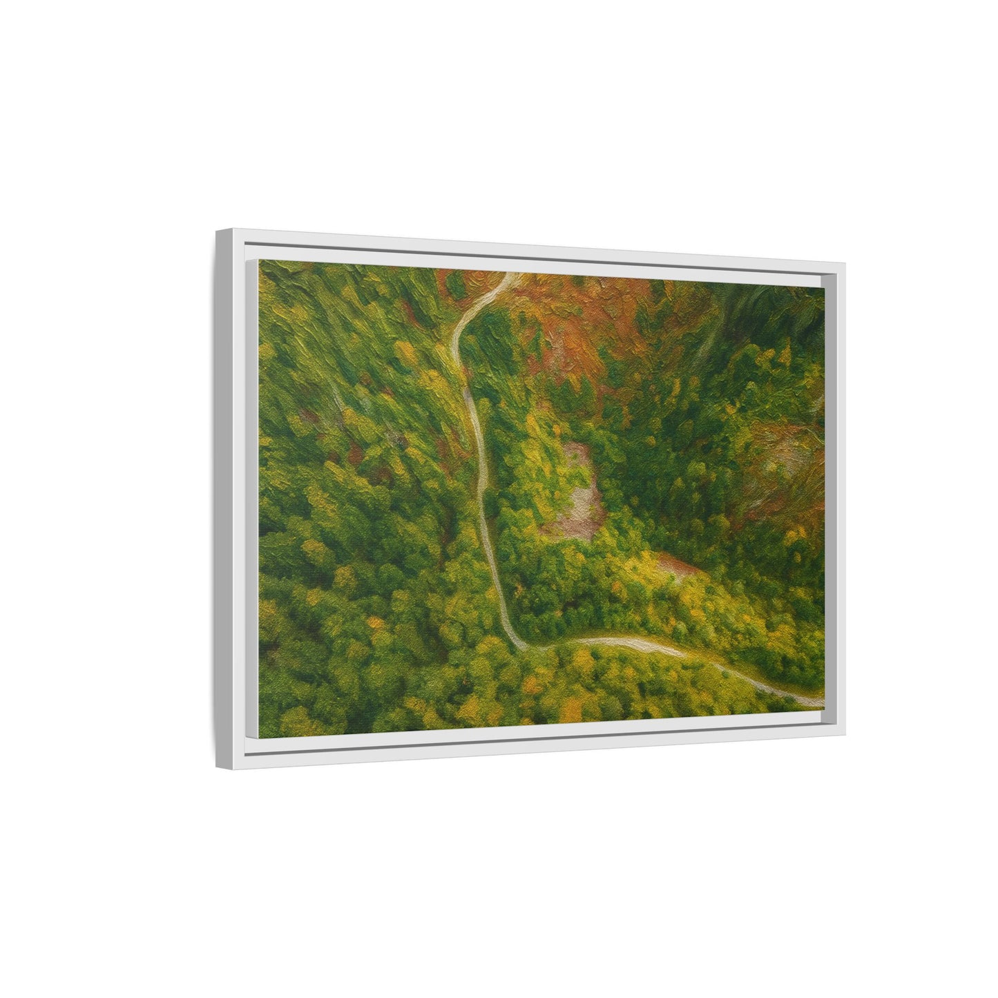 Framed Nature Canvas Art Print, Vibrant Forest Wall Decor, Abstract Landscape Artwork, Home Decoration, Gift for Nature Lovers - TRV