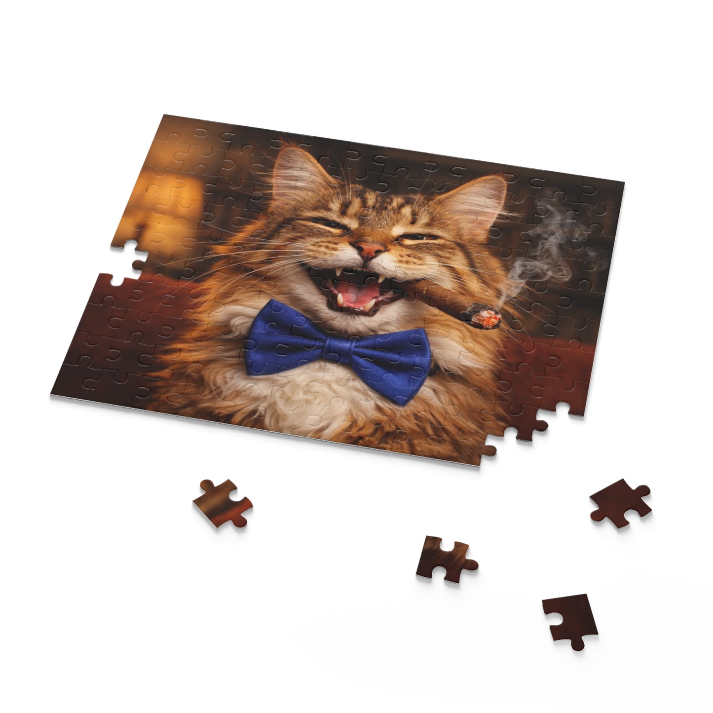 Laughing Cat with Cigar and Blue Bow Tie Puzzle