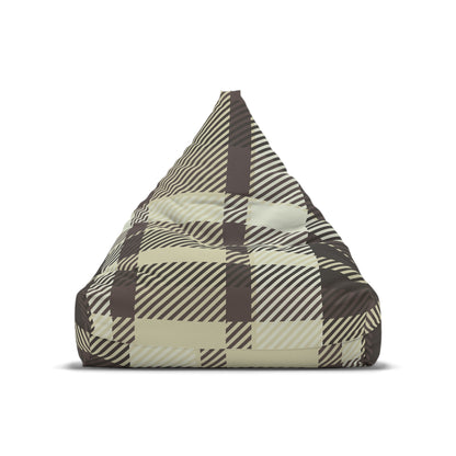 Brown Plaid Pattern Bean Bag Chair Cover | Rustic Buffalo Check