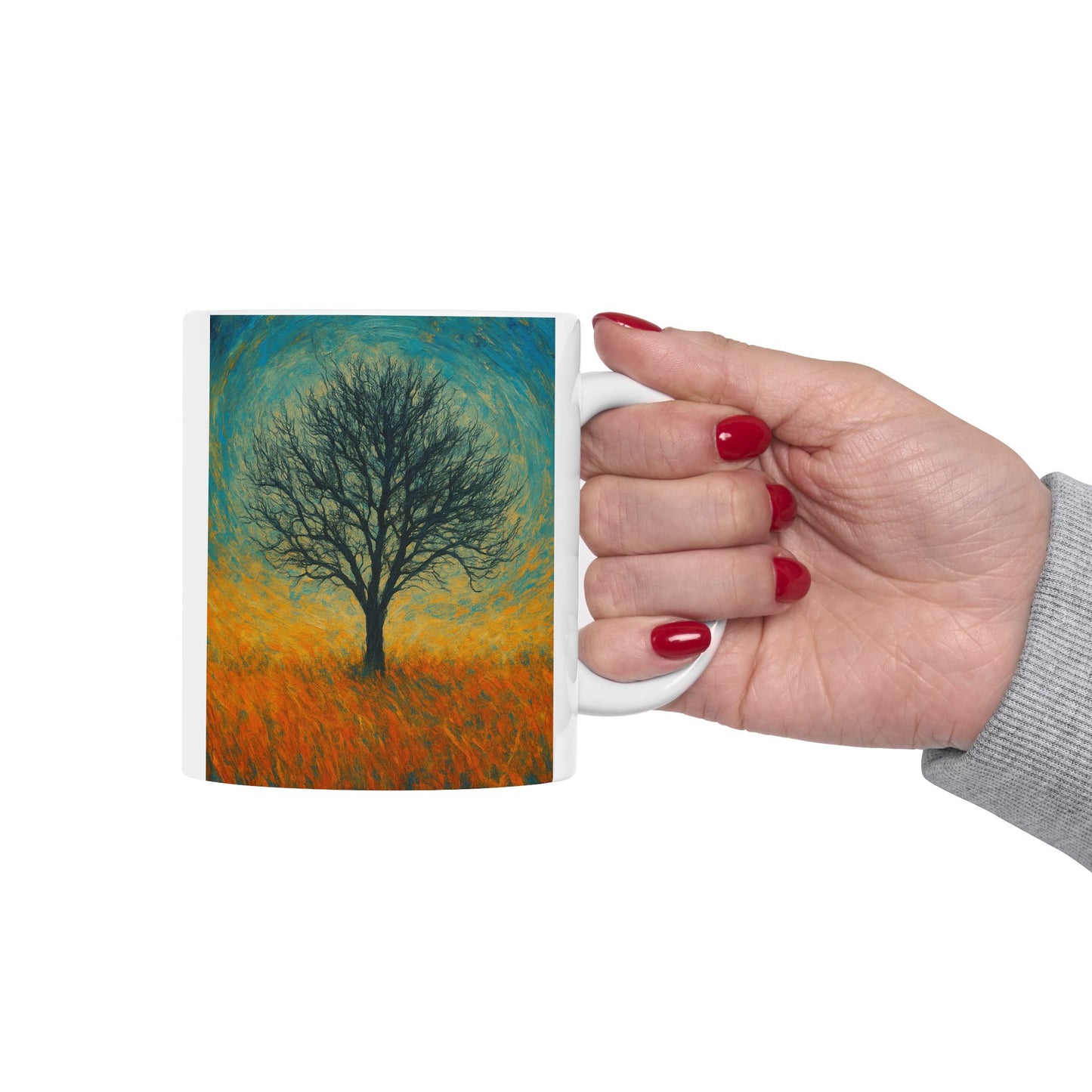 Vibrant Ceramic Mug - Sunset Mountain Design, Coffee Cup, Gift for Nature Lovers, Home Decor, Tea Mug, Unique Art Mug - TRV