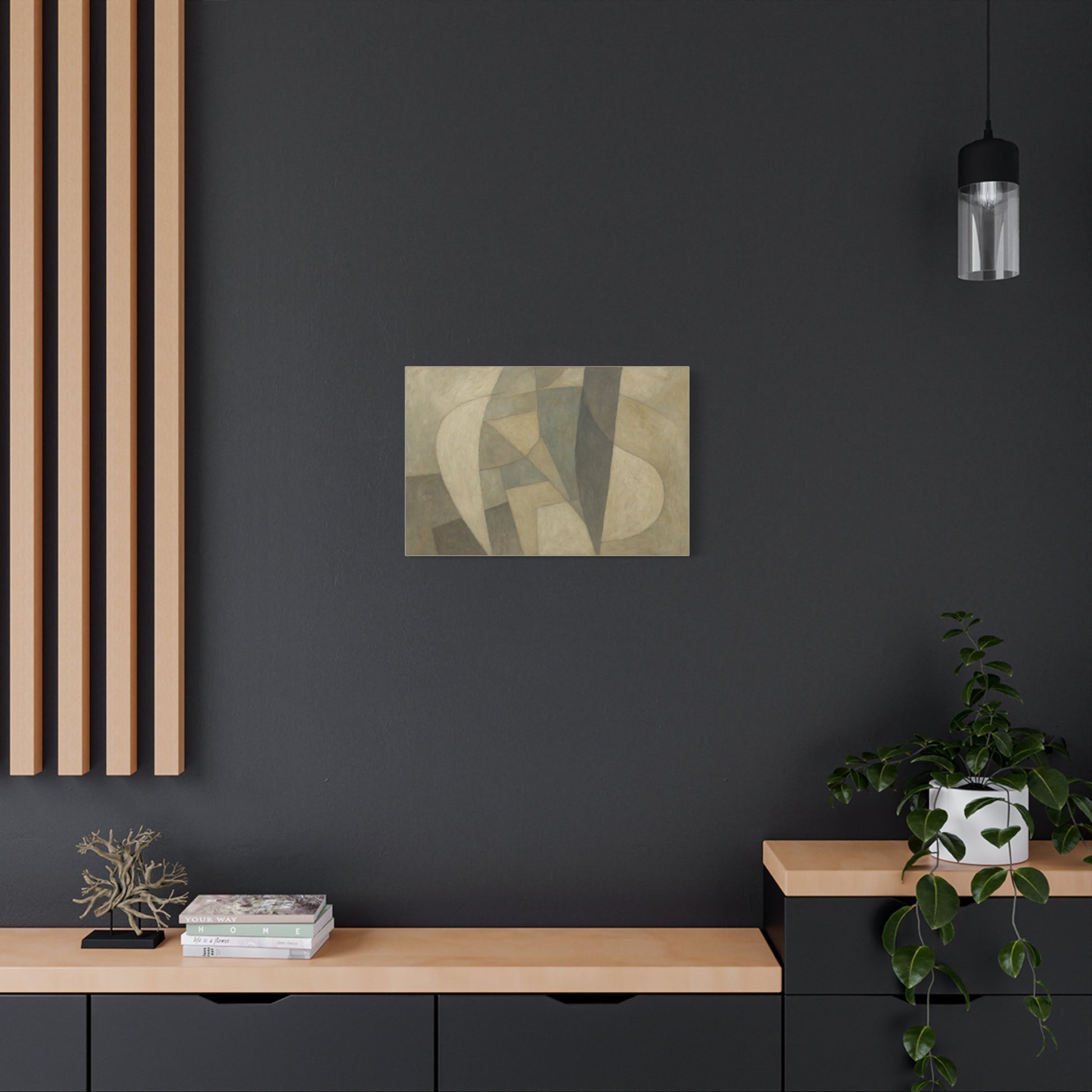 Abstract Neutral Geometric Shapes Matte Canvas - TRV