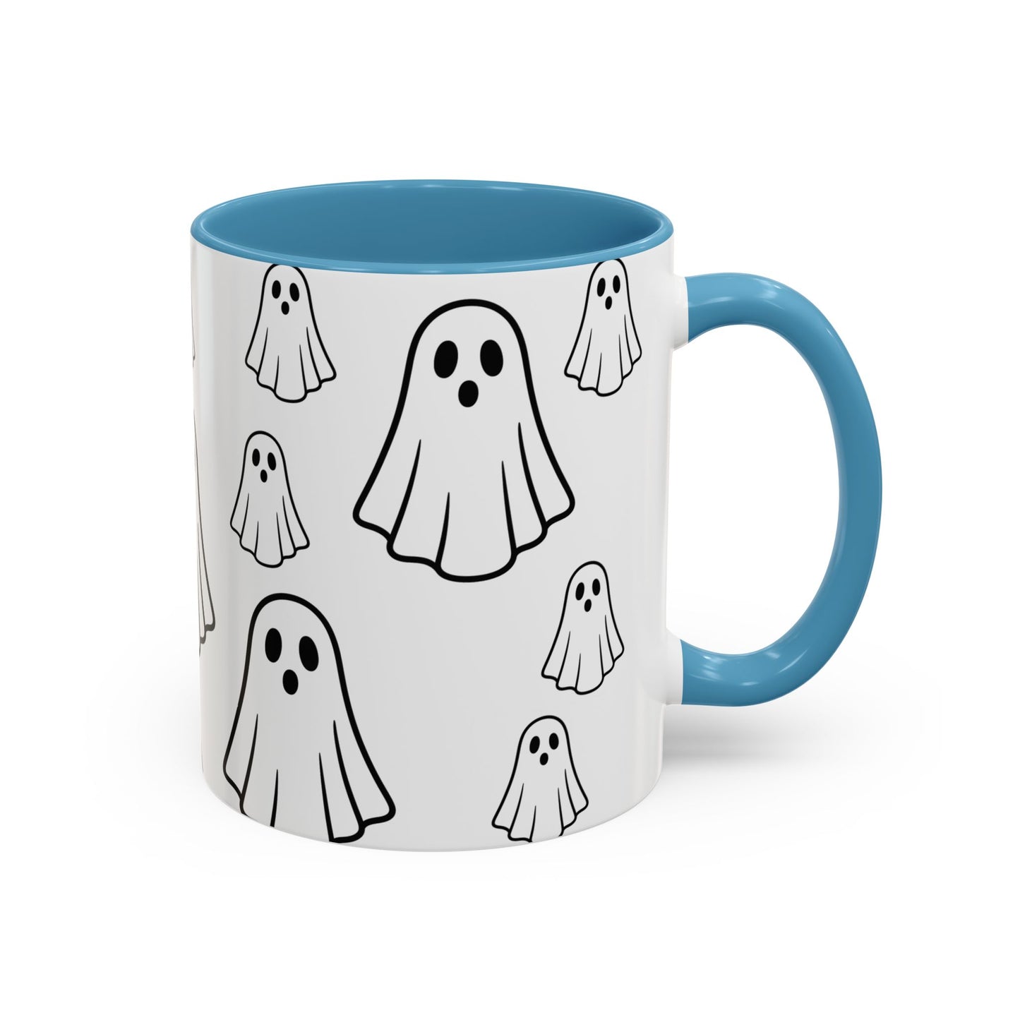 Cute Ghost Accent Coffee Mug, Halloween Mug, Spooky Drinkware, Gift for Ghost Lovers, Seasonal Decor, Unique Coffee Cup - TRV