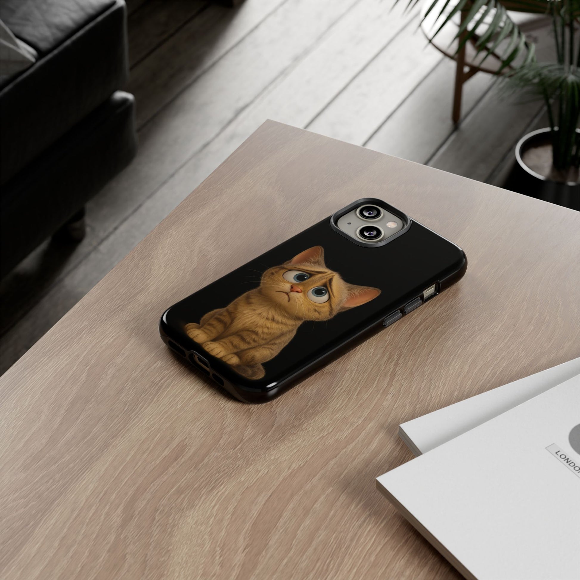 Cute Cat Phone Case, Adorable Kitty Cover, Pet Lover Gift, Unique Animal Design, Customizable Mobile Case - TRV