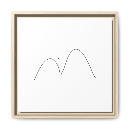 Minimal Line Mountains Matte Canvas Framed