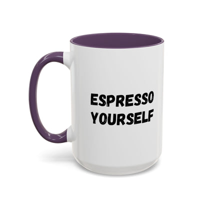 Espresso Yourself Coffee Mug - Fun Black Accented Mug for Coffee Lovers, Great Gift for Birthdays, Christmas, and Housewarming
