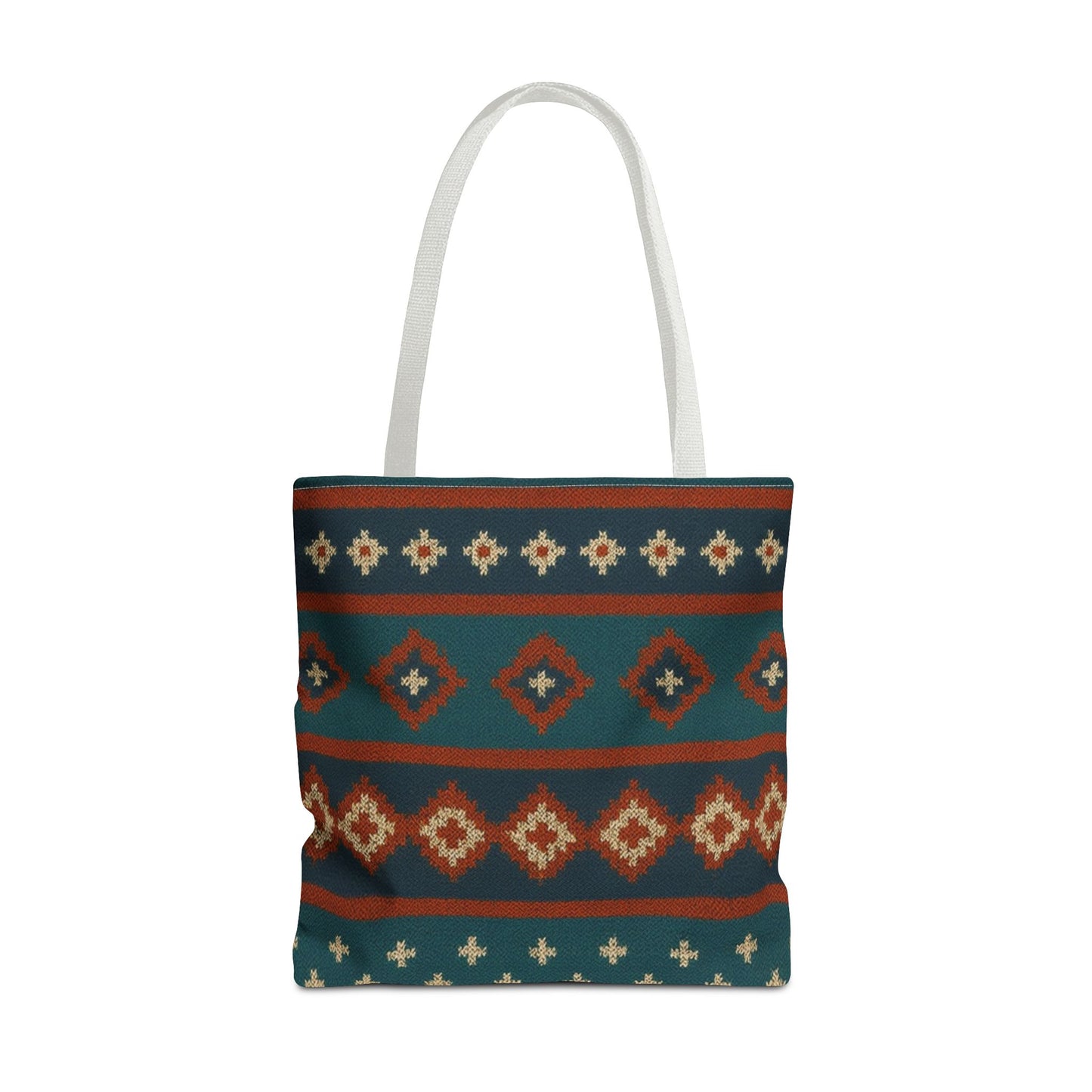 Southwestern Diamond Pattern Tote Bag | Aztec Tribal Geometric Print - TRV
