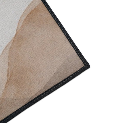 Neutral Watercolor Landscape Heavy Duty Floor Mat | Abstract Earth Tones Rug
